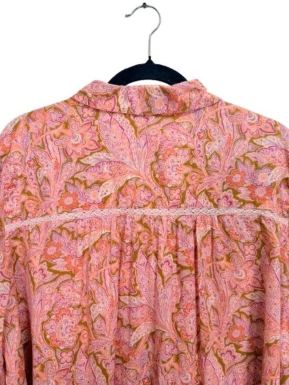 Sundance Poppy Bloom Oversized Long Sleeve Popover Top Shirt Saize XL - Picture 8 of 11